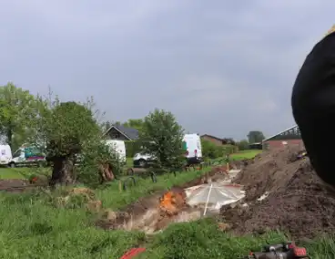 Gaslekkage veroorzaakt brand tijdens werkzaamheden