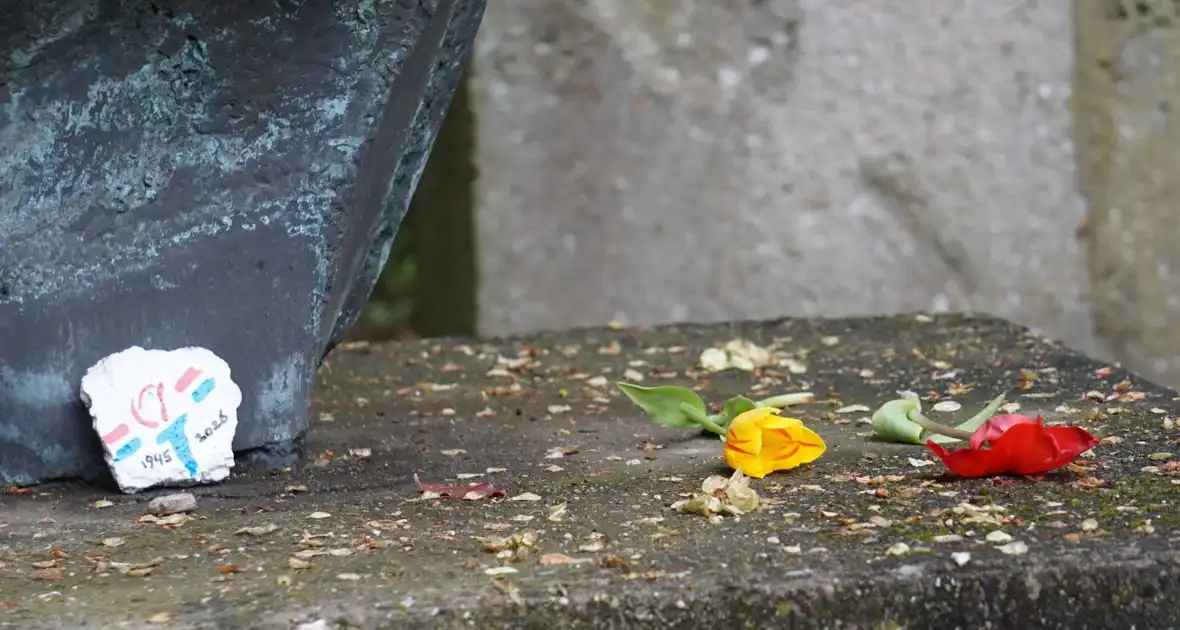 Kranslegging bij Joods monument Sterrebos - Foto 7