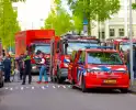 Oefening brandweer in leegstaand gebouw trekt veel bekijks