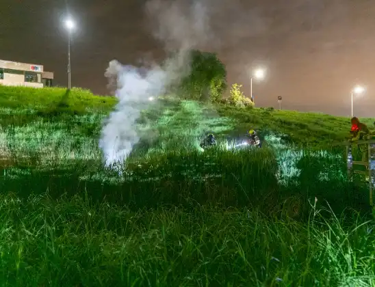 Brand in riet snel geblust