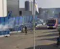 Containerbrand bij recyclingstation