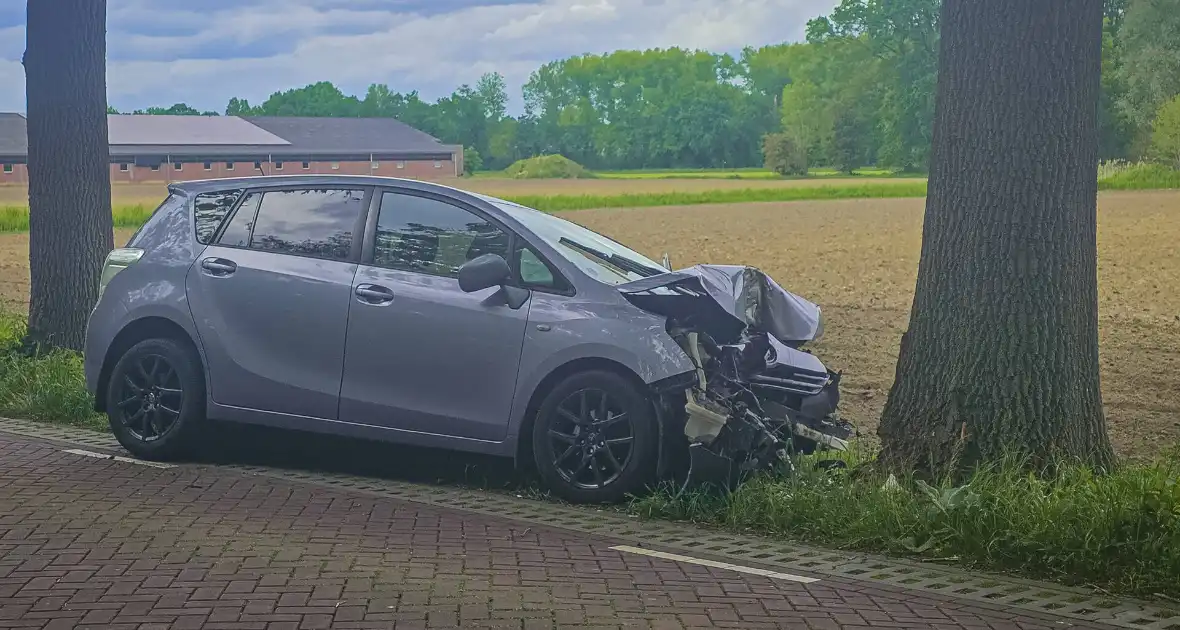 Auto botst frontaal tegen boom twee gewonden - Foto 3
