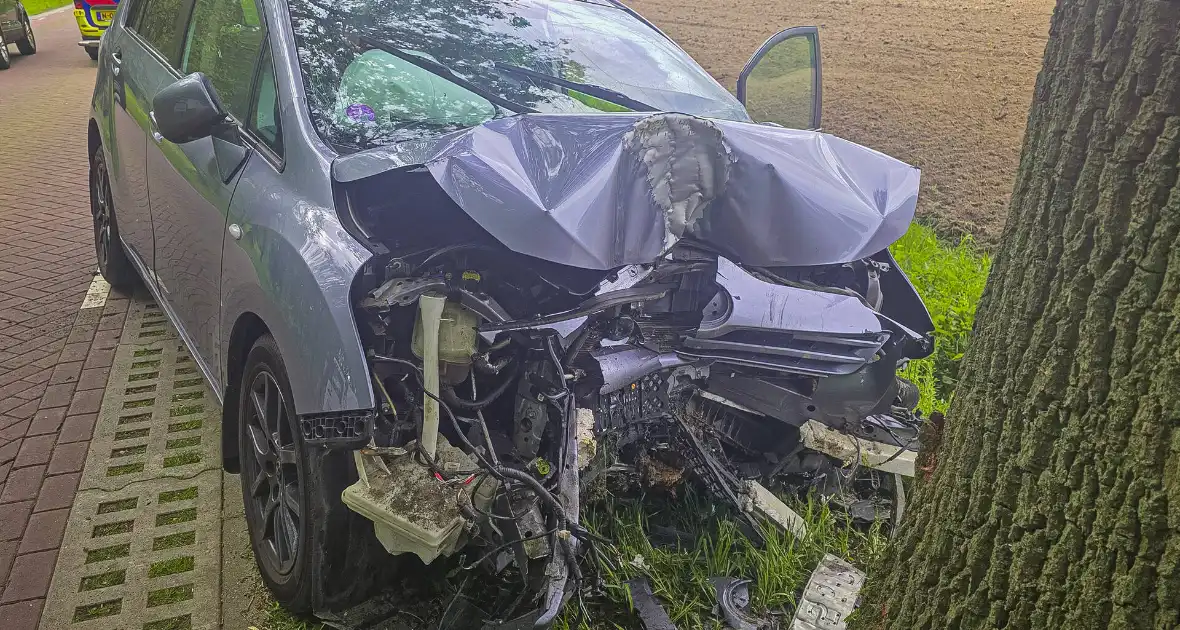 Auto botst frontaal tegen boom twee gewonden - Foto 8