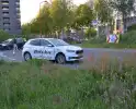 Aanrijding tussen auto's op rotonde