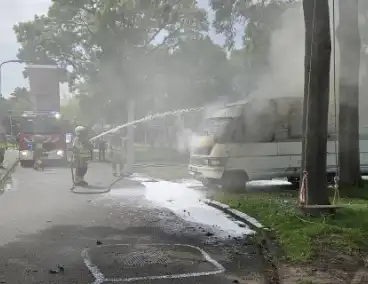 Brand in camper leidt tot snelle brandweeractie