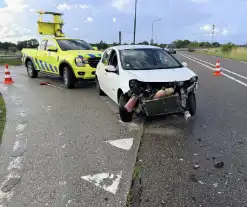 Aanrijding op afrit zonder gewonden
