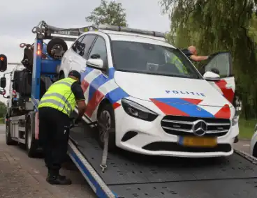 Politieauto loopt schade op bij eenzijdig ongeval