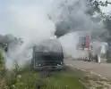 Afval in brand op vrachtwagen