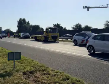 Aanrijding op drukke weg zonder gewonden