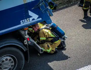 Oververhitte vrachtwagen leidt tot verkeershinder