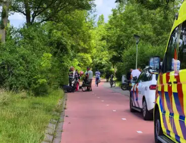 Scooter en fatbike botsen op fietspad