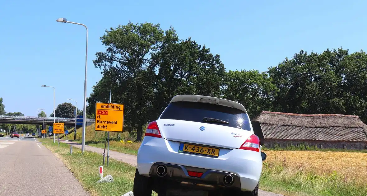 Auto belandt op varkensrug - Foto 2