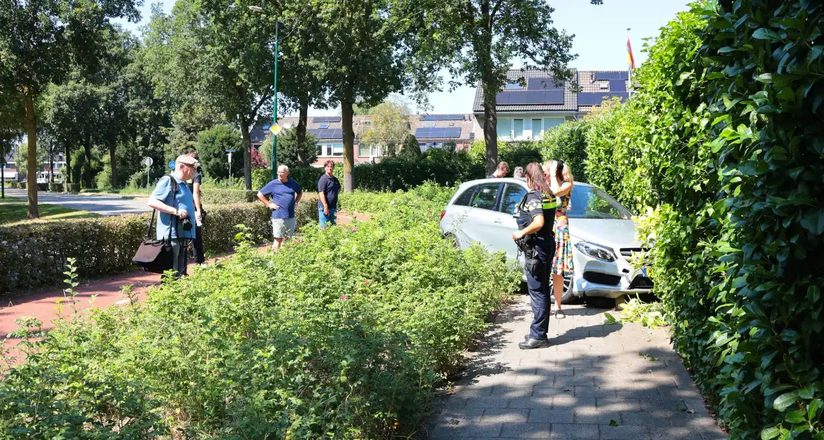 Auto vliegt uit de bocht en eindigt tegen tuinschutting - Foto 12