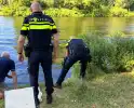 Visser komt in het water terecht