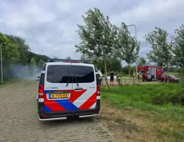 Afvalbrand door achtergelaten vuurwerk