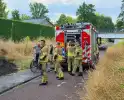 Stuk berm afgebrand naast fietspad