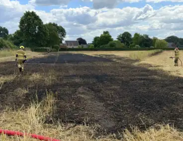 Buitenbrand op akker snel onder controle