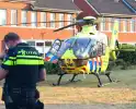Traumahelikopter landt voor medische noodsituatie in woning