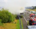 Brand in vrachtwagen op snelweg