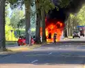 Brand in landbouwvoertuig zorgt voor wegafsluiting