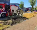 Bermbrand geblust door bedrijfsmedewerkers