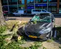 Grote tak valt op auto's en veroorzaakt schade