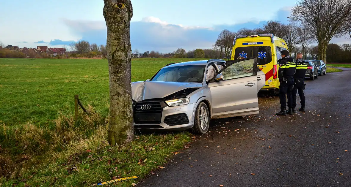 Automobilist botst met voertuig op boom