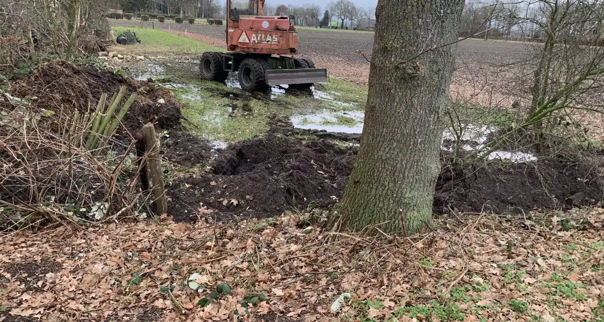 Waterleiding gesprongen tijdens werkzaamheden