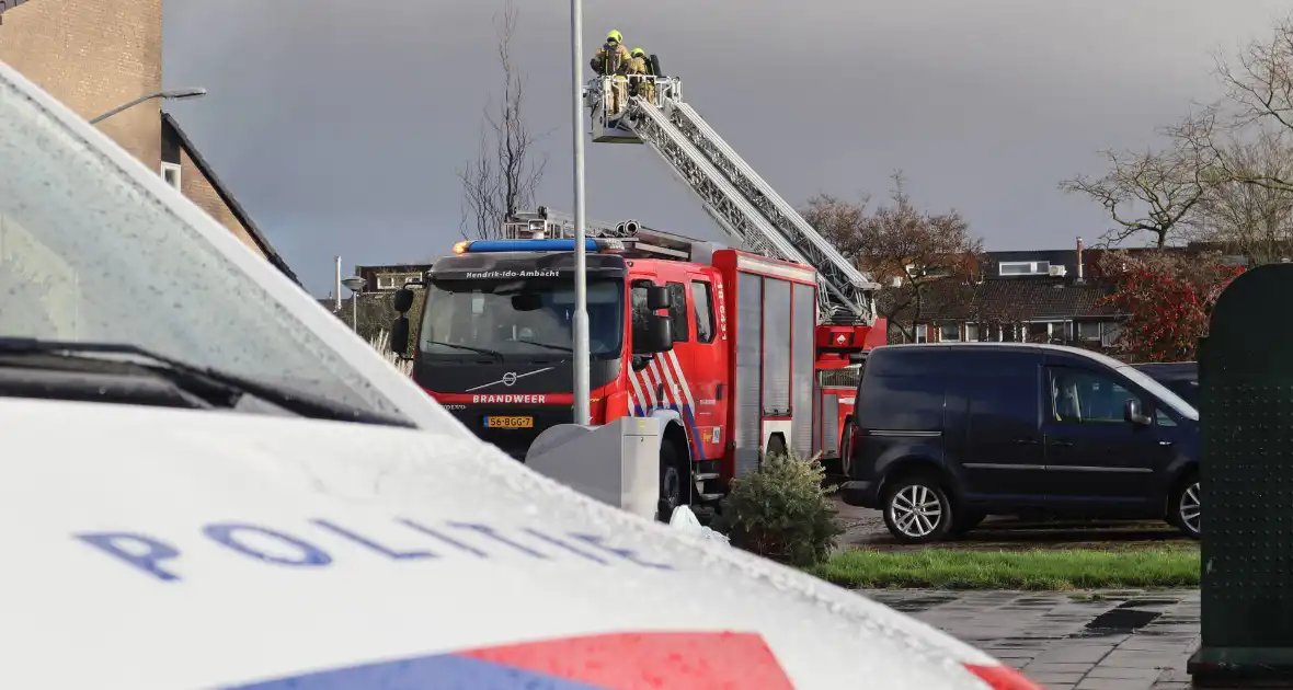 Veel rook bij brand in schoorsteen