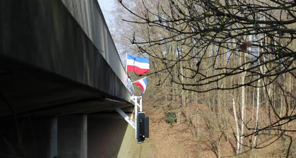 Demonstratie tegen corona op viaduct - Foto 6