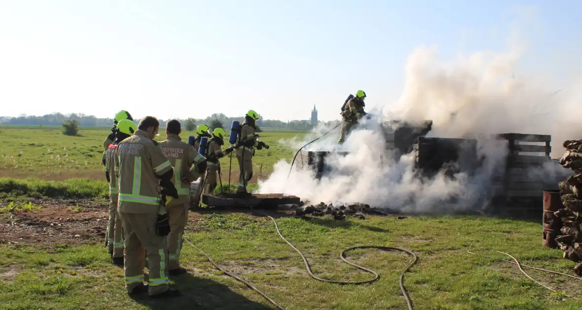 Veilingskratten vatten vlam in polder