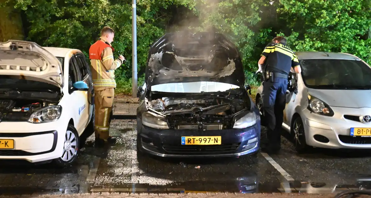 Geparkeerd staande auto verwoest vanwege brand - Foto 20