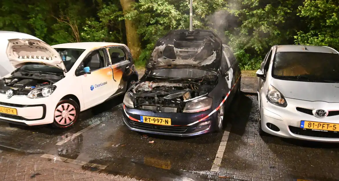 Geparkeerd staande auto verwoest vanwege brand - Foto 35