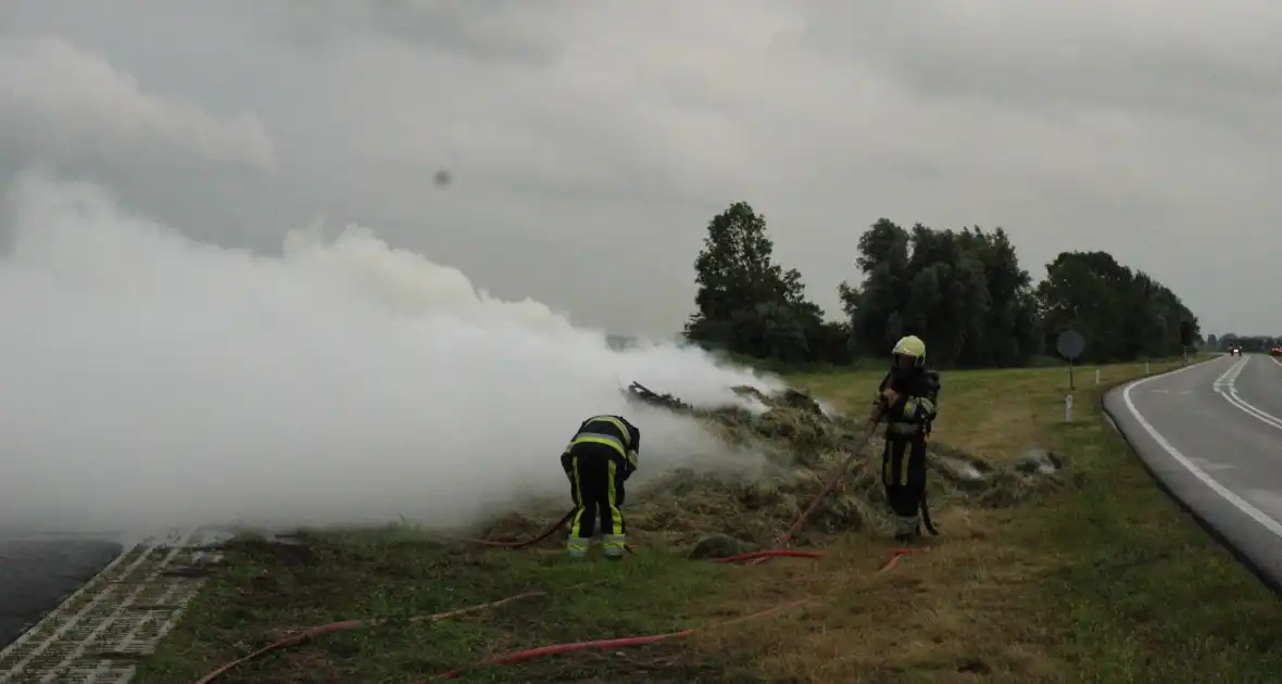 Rookontwikkeling vanwege brand in hooibalen